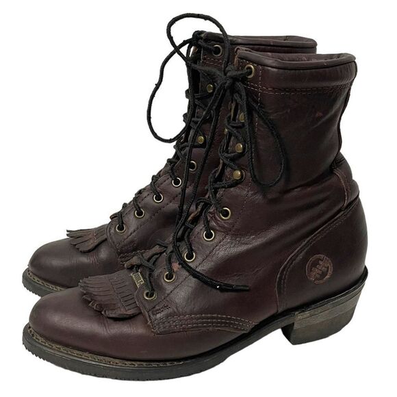 DOUBLE-H Vintage Women's 8" Lacer Briar Pitstop Leather Western Work Boo… - Picture 5 of 12